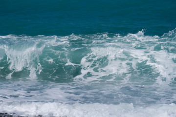 Fototapeta na wymiar Waves at the sea. Big waves at the sea.