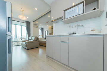Fototapeta na wymiar Modern, bright, clean, kitchen interior