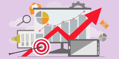 Market and profit analysis concept