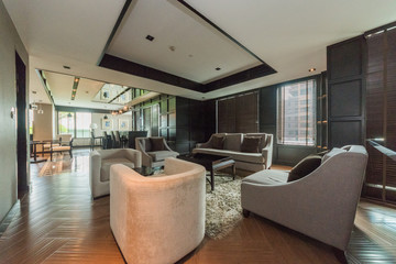Open space of a modern living room 