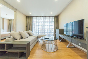 Fototapeta premium Open space of a modern living room 