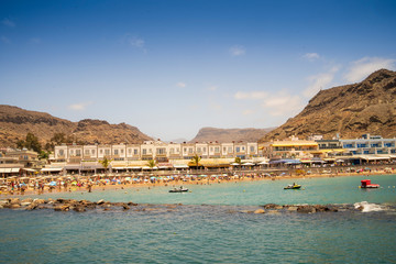 Fototapeta na wymiar views from the beach of Mogan, Gran Canarias