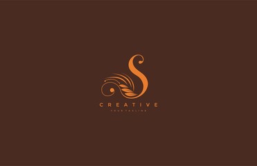 S letter luxury flourishes ornament logo