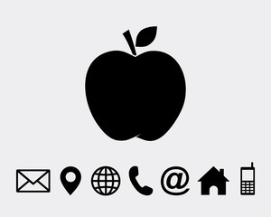 Fototapeta premium Apple icon symbol vector for web