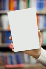 collection of various white paper on white background. a book under the library.