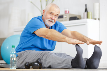 senior stretching and flexibility concept