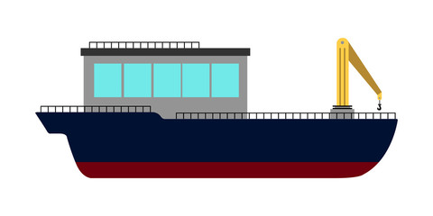 Isolated side view of a fishing boat - Vector