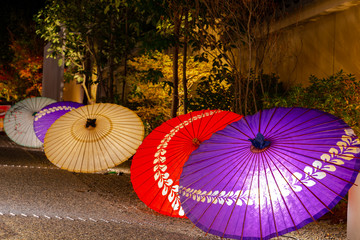Japanese umbrella in Kyoto, Japan. Image of Japanese culture.