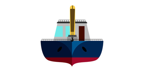 Isolated front view of a fishing boat icon - Vector