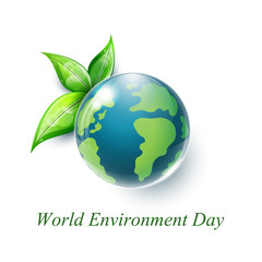 Fototapeta premium World environment day sign on white background. Vector illustration.