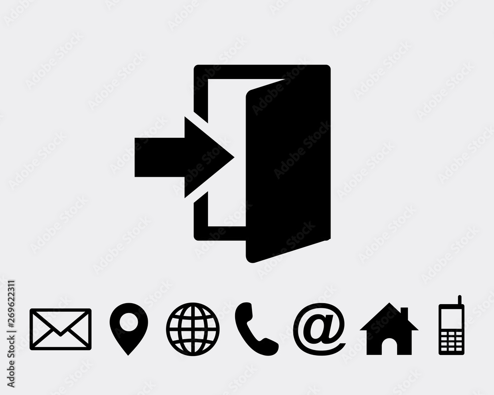 Poster exit icon symbol vector for web