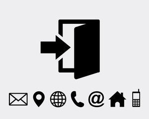 exit icon symbol vector for web
