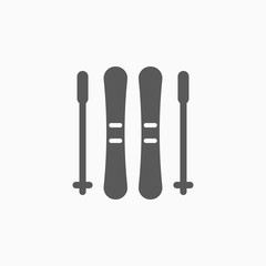 ski icon, skiing vector