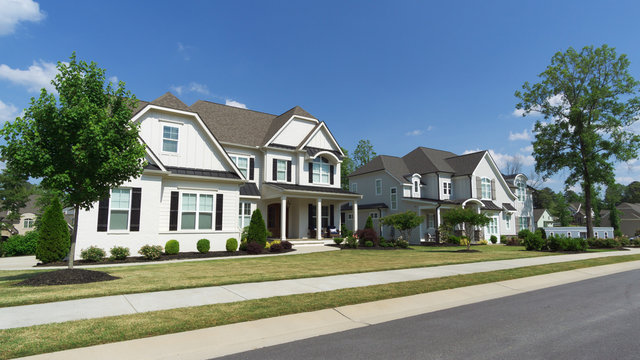 Street of suburban homes