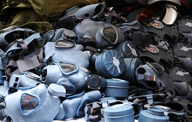  Retro vintage gas masks with filters