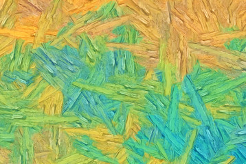 Abstract painting impressionism wall art print example with oil imitation in Vincent Van Gogh style. Artistic contemporary design decor elements. Pop modern abstraction with vibrant bright strokes.