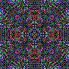 Seamless oriental bohemian abstract gravel mandala pattern background