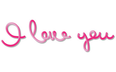 I love you text, vector