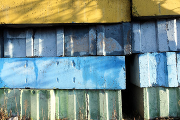 Multi-colored cement blocks background
