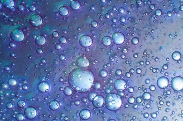 Abstract blue background slime with air bubbles inside