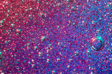 Neon slime with glittering multicolor particles