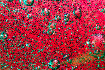 Abstract textured background transparent slime with glittering particles