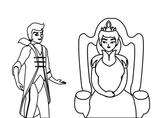 prince charming with queen on throne characters