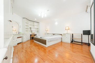 The Japanese bedroom style decorated. 