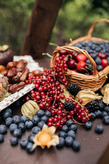 fresh blueberries, currants, blackberries, cranberries and raspberries