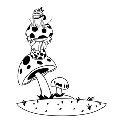 toad prince and fungu elf in garden