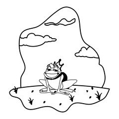 toad prince in garden fairytale character