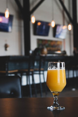 glass of beer on bar
