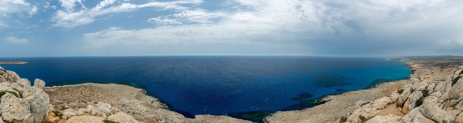 Picturesque views from the top of the mountain on the Mediterranean coast.