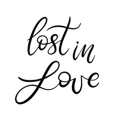 Black and white lettering vector illustration.