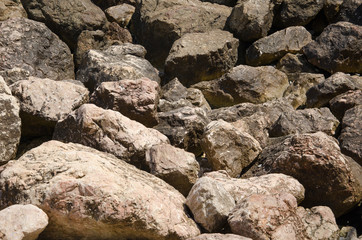 Texture background of wild stones close up