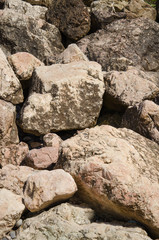 Texture background of wild stones close up