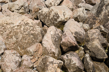 Texture background of wild stones close up