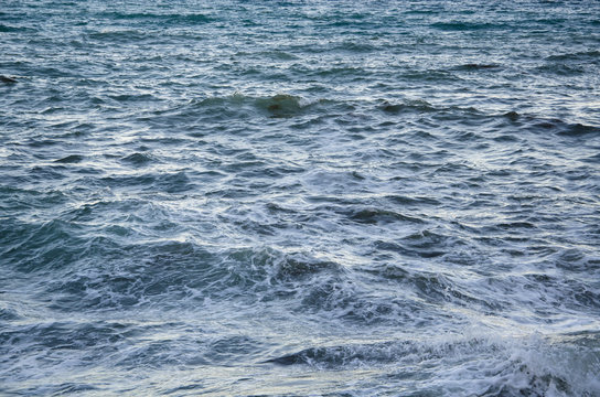 Seascape background of storm, white marine foam © Annuitti