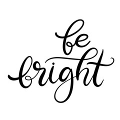 Black and white lettering vector illustration.