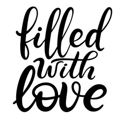 Black and white lettering vector illustration.