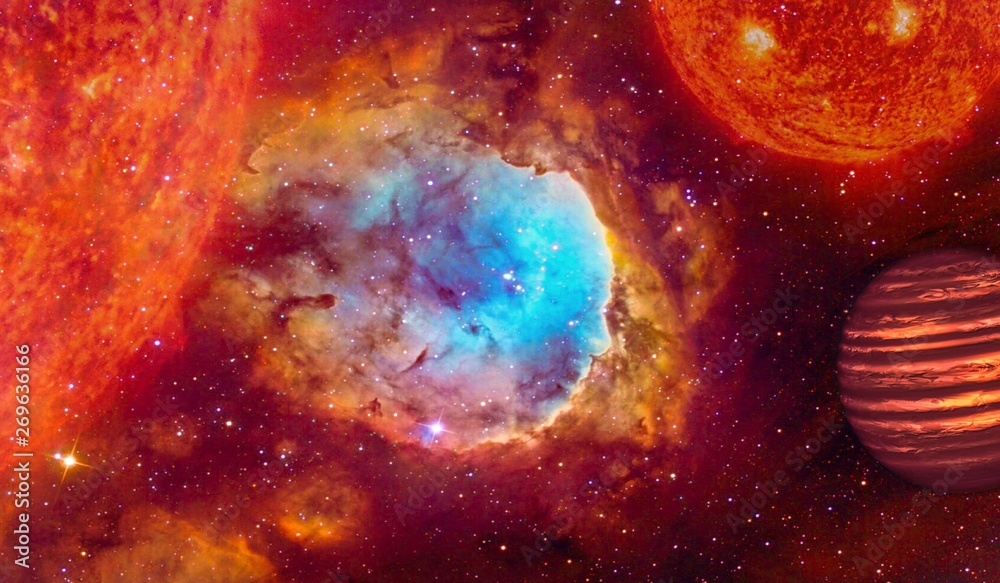 Wall mural abstract apocalyptic background - burning and exploding planet . this image elements furnished by na