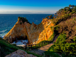 【伊豆半島ジオパーク】静岡県西伊豆黄金崎の風景【秋】