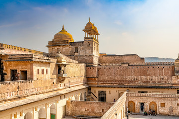 Tourists in Amber, Amer, fort in Amer city near Jaipur, Rajasthan, India.