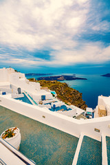 Fototapeta premium Santorini Island, Greece, one of the most beautiful travel destinations of the world.