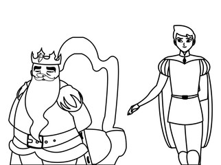 prince charming with king on throne characters