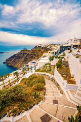 Naklejka premium Santorini Island, Greece, one of the most beautiful travel destinations of the world.