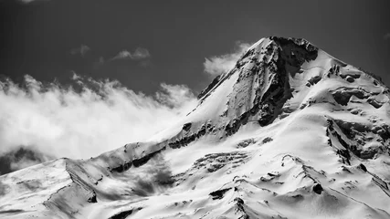 Keuken spatwand met foto The Summit of Mt. Hood in Black and White © done4today