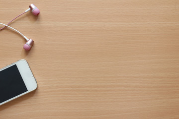 Top view of work desk