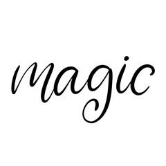 Black and white lettering vector illustration.