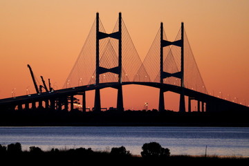 Dames Point Bridge at dusk, Jacksonville, Florida